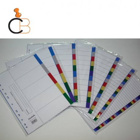 PP PLASTIC COLOUR INDEX DIVIDERS