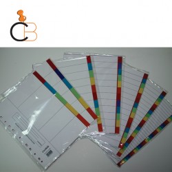 PP CARDBOARD COLOUR INDEX DIVIDERS