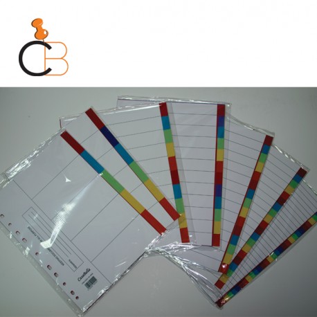 PP CARDBOARD COLOUR INDEX DIVIDERS