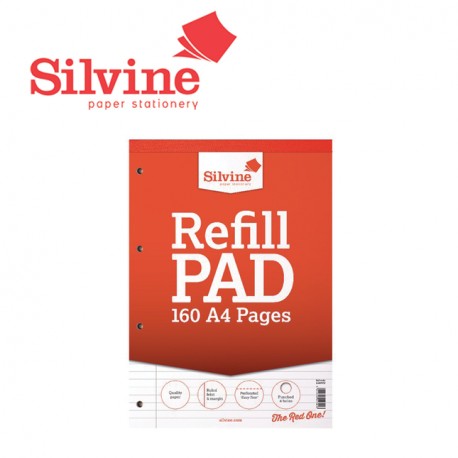 SILVINE REFILL PAD A4 - 160 pages - 80 sheets