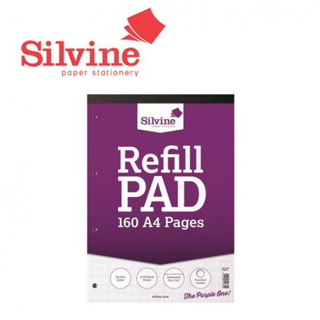 SILVINE GRAPH REFILL PAD A4 - 160 pages - 80 sheets
