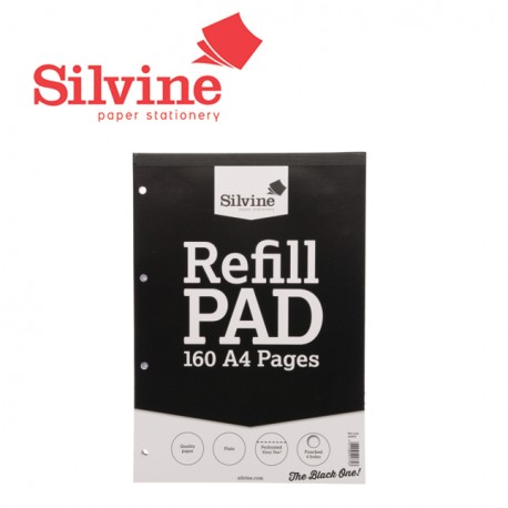 SILVINE PLAIN REFILL PAD A4 - 160 pages - 80 sheets