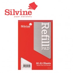 SILVINE REFILL PAD A5 - 160 pages - 80 sheets