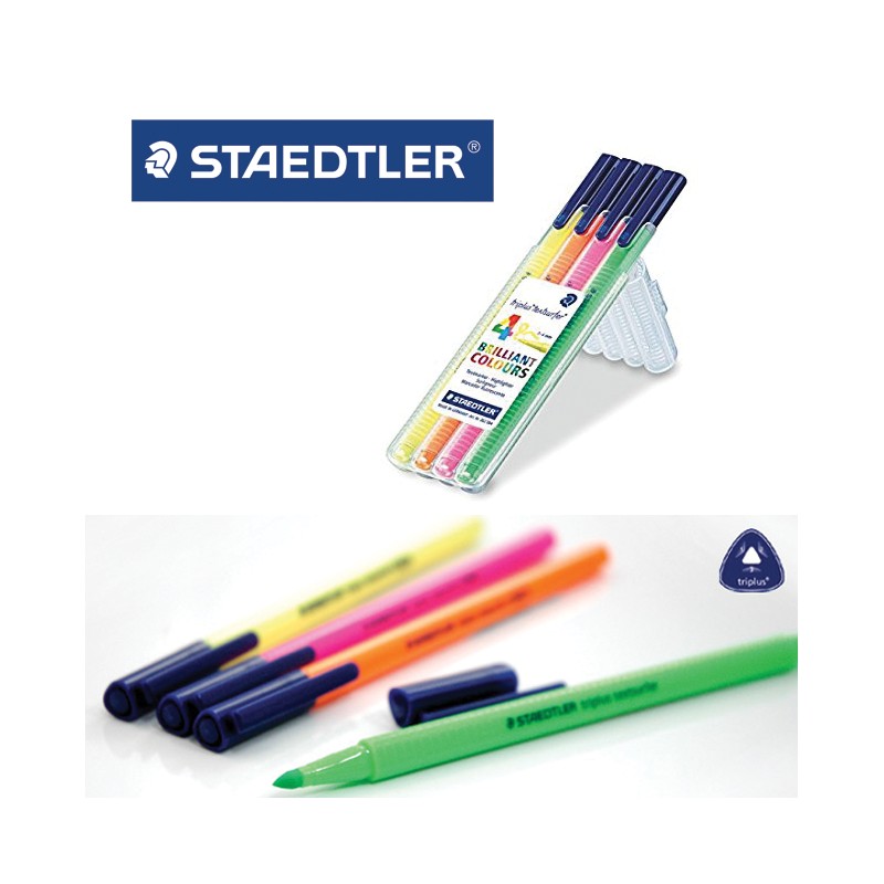 STAEDTLER TRIPLUS TEXTSURFER highlighter pens Box of 4 colours 