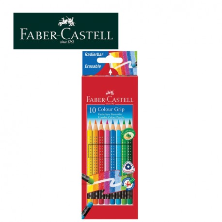 FABER CASTELL TRIANGULAR COLOUR PENCILS - Pack of 10