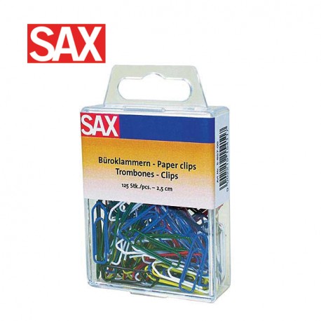 SAX COLOUR PAPER CLIPS 25mm