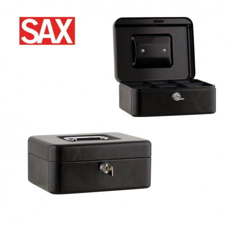 SAX CASH BOX METAL SAFES - 20x16x9cm Black