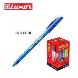 Luxor Focus Icy Ball Pens - Blue Colour - Pack of 50 