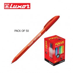 Luxor Focus Icy Ball Pens - Red Colour - Pack of 50 