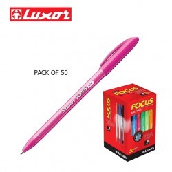 Luxor Focus Icy Ball Pens - Fuxia Colour - Pack of 50 