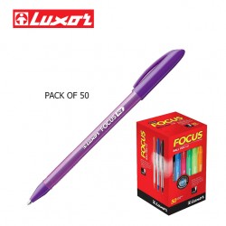 Luxor Focus Icy Ball Pens - Violet Colour - Pack of 50 