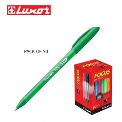 Luxor Focus Icy Ball Pens - Green Colour - Pack of 50 