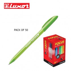 Luxor Focus Icy Ball Pens - Lime Green Colour - Pack of 50 
