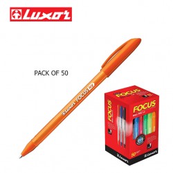 Luxor Focus Icy Ball Pens - Orange Colour - Pack of 50 