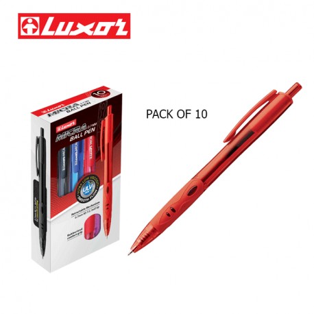 LUXOR MICRA BALL PENS - RED - PACK OF 10