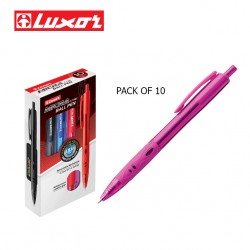 LUXOR MICRA BALL PENS - FUXIA - PACK OF 10