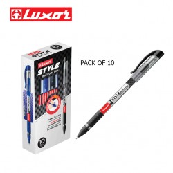 Luxor Style Ball Pens 0.5mm - Black Colour - Pack of 10