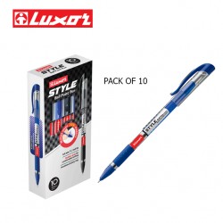 Luxor Style Ball Pens 0.5mm - Blue Colour - Pack of 10