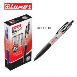 LUXOR RIO GEL PENS - BLACK COLOUR - PACK OF 10