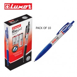 Luxor Rio Gel Pens 0.5mm - Blue Colour - Pack of 10