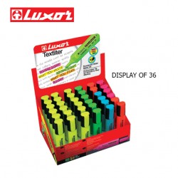 LUXOR HIGHLIGHTERS -DISPLAY OF 36