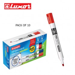 LUXOR WHITEBOARD MARKERS - RED - PACK OF 10