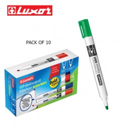 LUXOR WHITEBOARD MARKERS - GREEN - PACK OF 10
