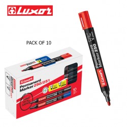 LUXOR PERMANENT MARKERS - RED - PACK OF 10