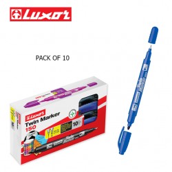 LUXOR TWIN MARKERS - BLUE - PACK OF 10