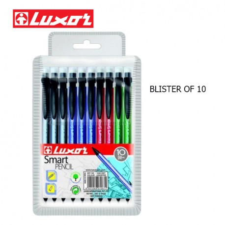 LUXOR SMART - 0.5mm / 0.7mm Mechanical Pencils - Blister of 10 Assorted Colours