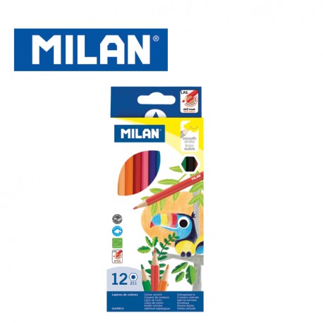 Milan Colour Pencils - Box of 12 hexagonal colour pencils
