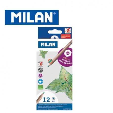 Milan Colour Pencils - Box of 12 or 24 hexagonal colour pencils (big lead 3.3mm)