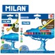 Milan Colour Pencils - Box of 12 MAXI triangular colour pencils + FREE Sharpener