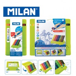 Milan Colour Pencils - Polypropylene Box of 12 or 24 triangular colour pencils with Rubber Touch