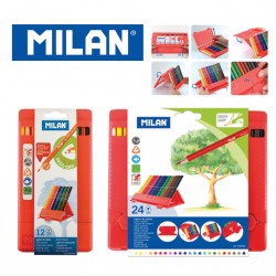 Milan Colour Pencils - Polypropylene Box of 12 or 24 triangular colour pencils