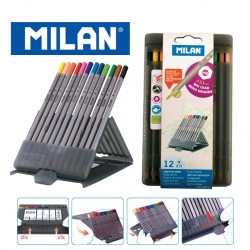 Milan Colour Pencils - Polypropylene Box of 12 hexagonal colour pencils (big lead 3.3mm)