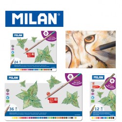 Milan Colour Pencils - Metal Box of 12, 24 or 36 hexagonal colour pencils (big lead 3.3mm)