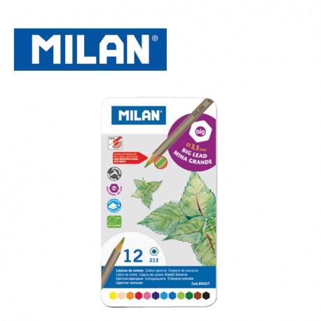 Milan Colour Pencils - Metal Box of 12, 24 or 36 hexagonal colour pencils (big lead 3.3mm)