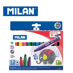 Milan Fibrepens - Box of 12 MAXI tip water-based fibrepens