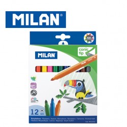 Milan Fibrepens - Box of 12 conic tip water-based fibrepens