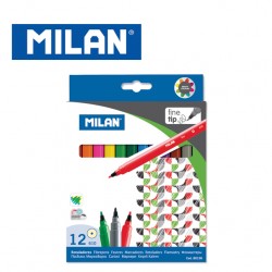 Milan Fibrepens - Box of 12 triangular fine tip water-based fibrepens