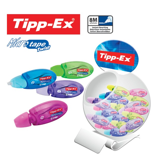 TIPP-EX Roller de correction MicroTape Twist 5 mmx8 mètres avec capuchon de  protection rotatif TIPP-EX® - ruban correcteur roller de correction tipp-ex  tipex tippex micro tape twist blanco souris dévidoir dérouleur à