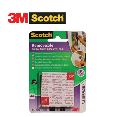 3M SCOTCH DOUBLE SIDED ADHESIVE FOAM PADS - Removable 12,7 x 12,7